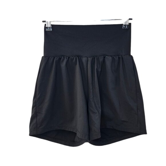 Halara Womens High Rise Athletic Shorts, Black, Long Length, Stretch, Size Small - Picture 1 of 6